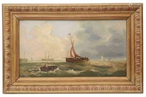 Attrib. to William Broome (Brit., 1838-92) 'Sailing in a str...