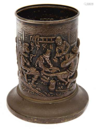 A Dutch .835 silver commemorative pen pot