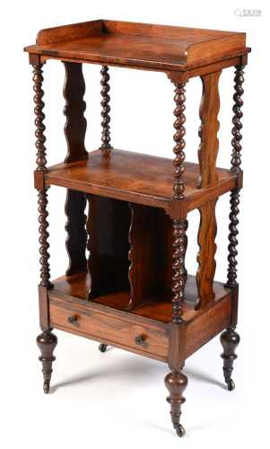 Victorian rosewood three tier whatnot