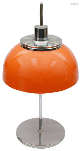 A mid 20th c. Harvey Guzzini retro orange 'Faro' table lamp ...