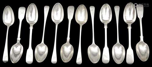 A sets of six Victorian silver teaspoons