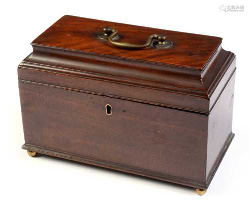 A 19th Century mahogany tea caddy.