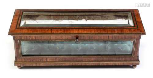 A 19th Century mahogany and glass bijouterie or display box.