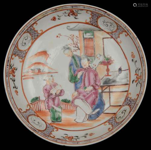 A late 18th century Chinese export famille rose dish