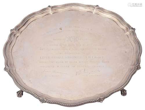 A late Victorian silver salver