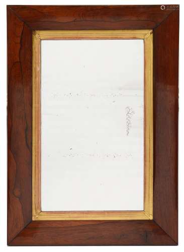 A late Regency rosewood cushion framed wall mirror c.1830