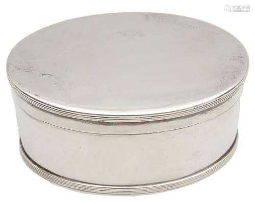 A George V silver biscuit box,