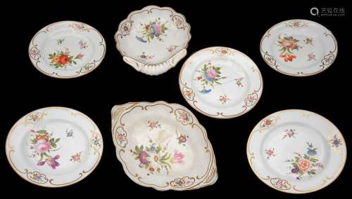 An early 19th century English porcelain dessert service c.18...