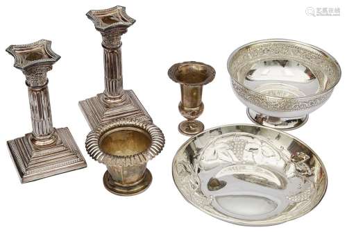 A Italian .800 silver dish, other items