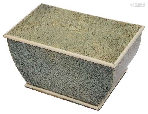 An Art Deco shagreen and ivory table cigarette box