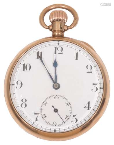 A 9ct gold open faced pocket watch