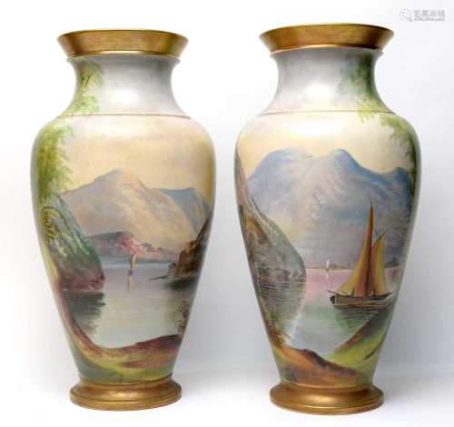 Pair Staffordshire vases