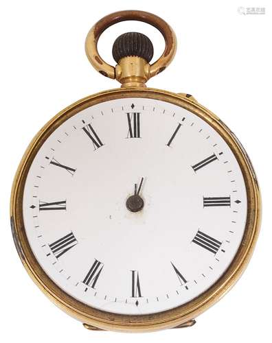 An 18K gold open faced fob watch