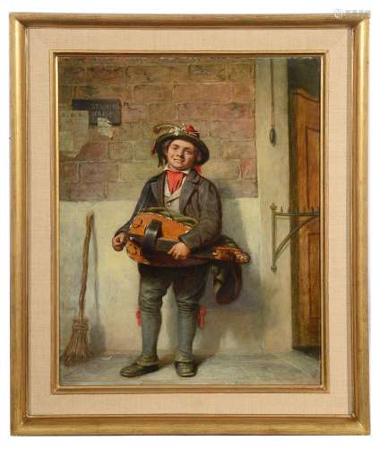 Italian School (late 19th c.), 'Hurdy-gurdy player', oil on ...