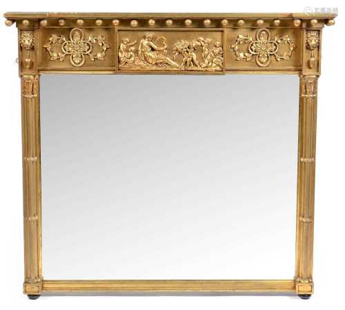 A Regency gilt overmantle mirror