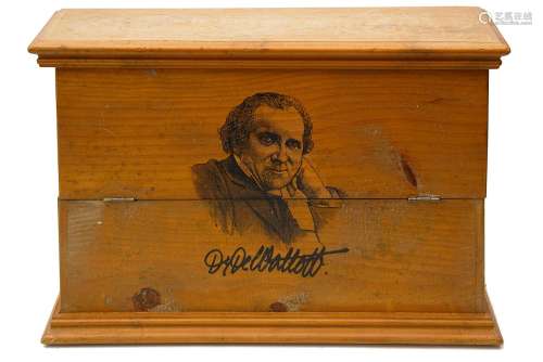 A late 19th century tincture bottle chest for Dr De Waltoff,