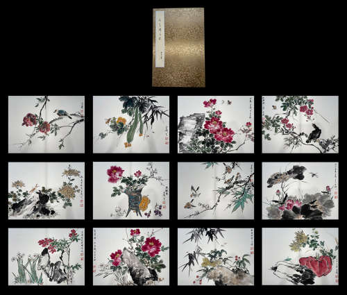 A Wang xue tao's floral album painting
