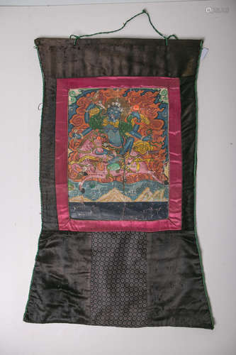 Thangka (wohl Tibet, Alter unbekannt), Mahakala / buddhistis...