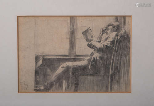 Ury, Lesser (1861 - 1931), Darst. eines Mannes am Fenster si...