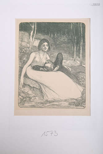 Steinlen, Théphile Alexandre (1859 - 1923), Liebespaar