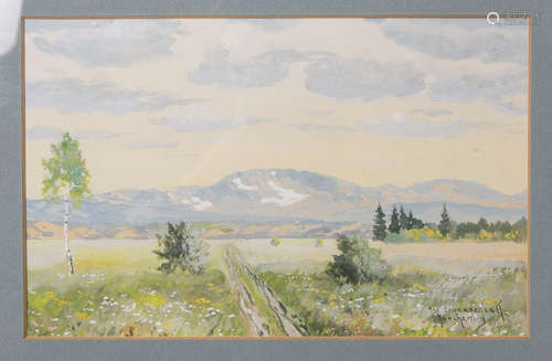 Eisenschenk, Max (wohl 19./20. Jh.), Voralpenlandschaft im S...