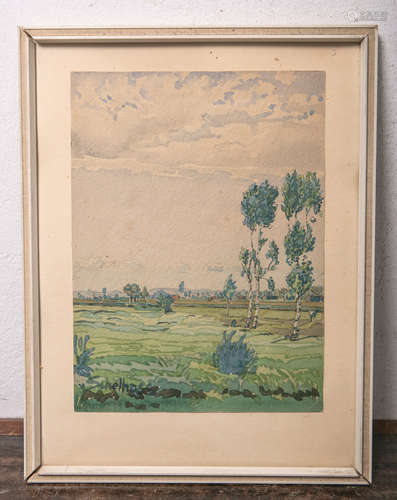 von Schelhass (wohl 20. Jh.), Landschaft m. Birken