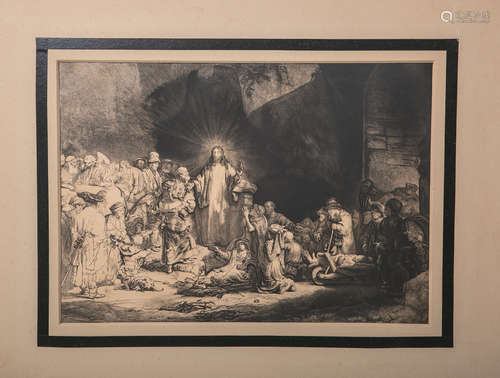 Rembrandt van Rijn, sog. Hundertguldenblatt, Christus heilt ...