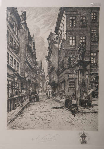 Versel, Annette (1870 - ?), Straßenansicht in Frankfurt a.M.