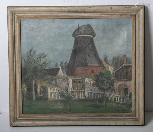 Neyers, Kurt (1900 - 1969), Dorfansicht m. Blick auf alte Mü...