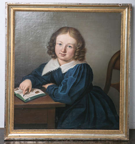 Unbekannter Künstler (wohl 19. Jh.), Portrait eines Jungen b...