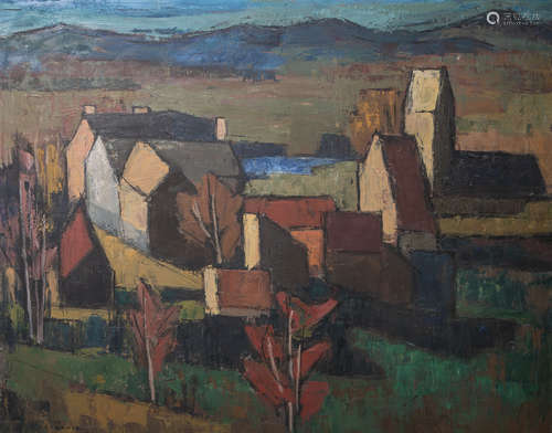 Leygonie, Pierre (1923 - 2007), Darstellung eines Dorfes im ...