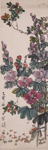 俞剑华花卉（lot063-072为同一藏家藏）纸本立轴