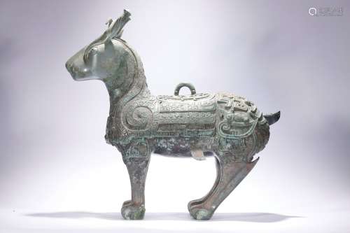 chinese bronze deer-shaped pot