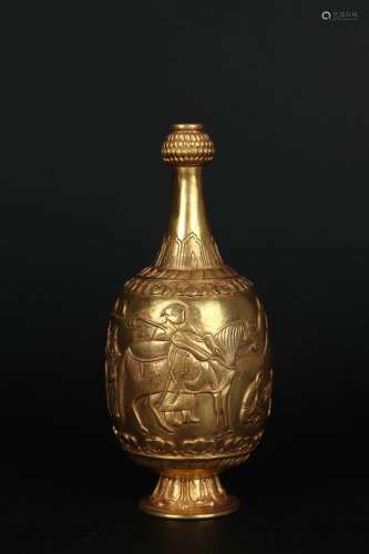 chinese gilt bronze vase