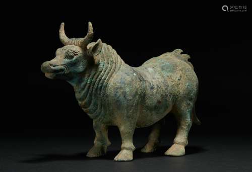 chinese bronze ox-shaped ornament