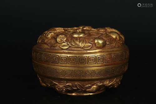 chinese gilt bronze box
