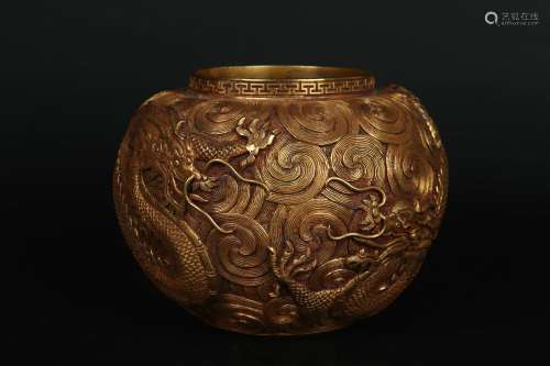 chinese gilt bronze pot