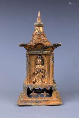 chinese gilt bronze pagoda