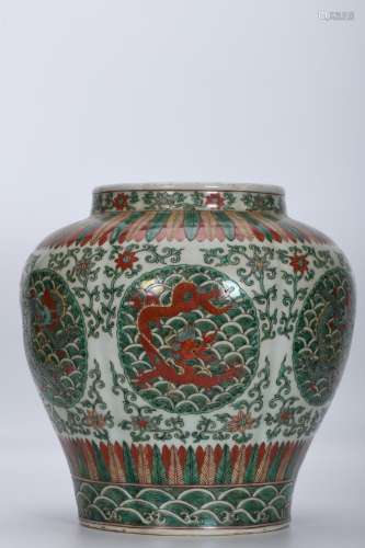chinese wucai porcelain pot