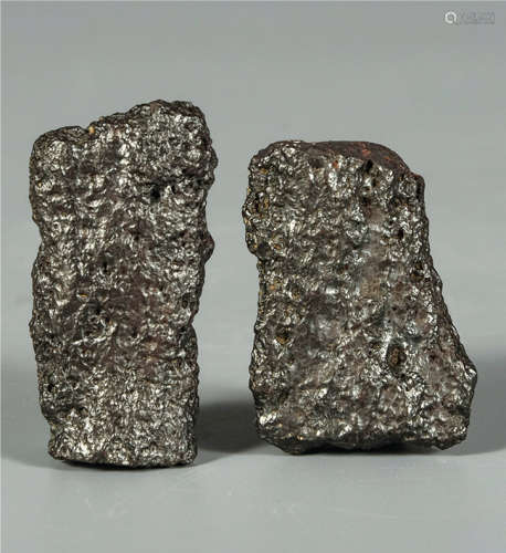 硅铁陨石 一组2件