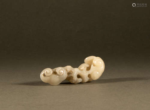 Qing Dynasty - Hetian jade Ganoderma pen holder