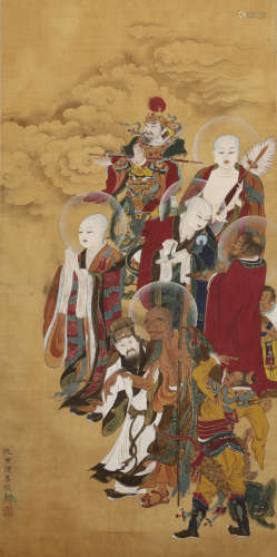 Ming Dynasty - Shang Xi Arhat scroll on silk