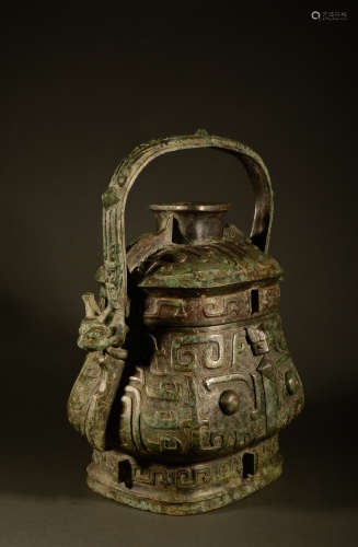 Western Zhou Dynasty - Bronze girder square pot