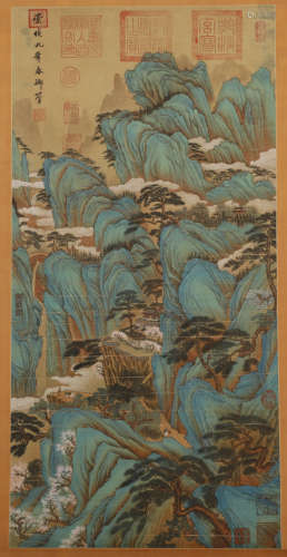 Ming Dynasty - Emperor Chongzhen's painted landscape scroll ...