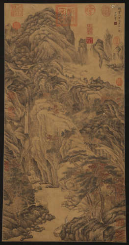 Southern Tang dynasty - Giant Ran landscape figures on silk ...