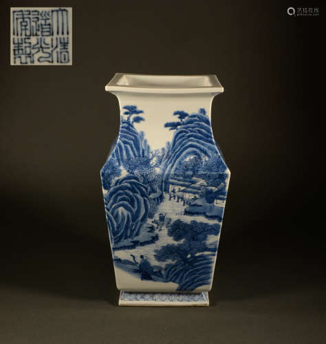 Qing Dynasty - Blue and white figures