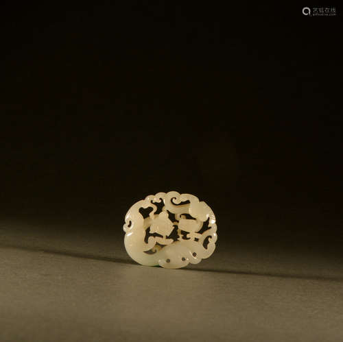 Qing Dynasty - Hetian jade Canglong Jiaozi pei