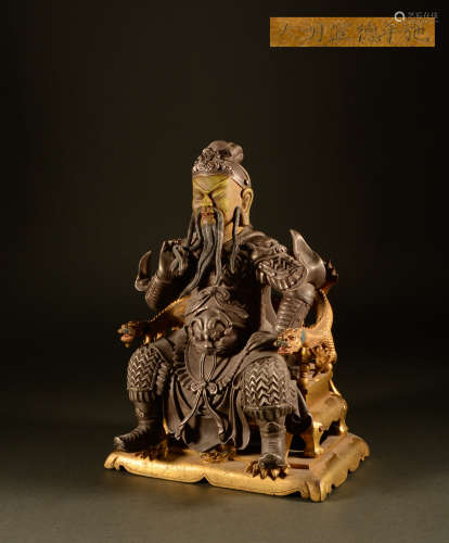 16th century - silver gilt statue of Guan Gong