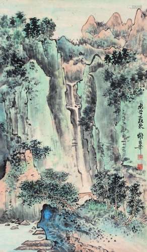 谢稚柳 青绿山水