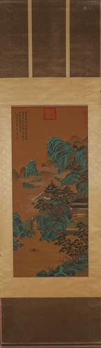 A Chinese landscape painting, Dong Bangda mark